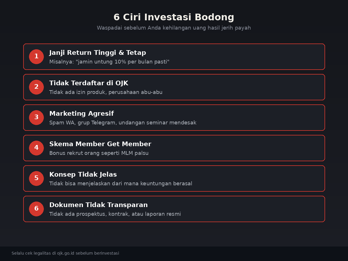 6 Ciri Investasi Bodong